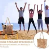 Сумки для хранения, женская большая пляжная сумка, сетчатая с внутренним карманом на молнии, складные сумки для плавания, сумки на плечо для покупок