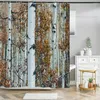 Rideaux de douche bouleau arbre forêt paysage naturel rideau salle de bain baignoire décoration Polyester imperméable bain décor à la maison