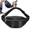 Sacos de cintura Fanny Packs Pack Bag com bolsos de zíper ajustável cinto de couro pu para homens mulheres moda viagem