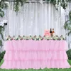 Юбка-стол, 3-слойные тюлевые юбки-пачки, свадебный декор, украшения для детского душа, ткань для вечеринки, элегантные принадлежности для банкета