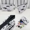 Sac de maquillage de transfert de chaleur à imprimé noir personnalisé Casusl Voyage Petit sacs de toilette de haute qualité Case cosmétique Gift Pouche S5JJ #