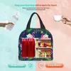 Borsa da pranzo portatile Fenicotteri Scatola da pranzo isolata Borsa termica riutilizzabile con tasca frontale per donna Uomo Lavoro Picnic Viaggio e0yp #