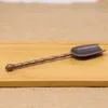 Skedar Retro Metal Chinese Tea Scoop Spoon Copper Teskoon Bamboo Shape Set Shovel Kongfu Ceremony redskap Tillbehörsverktyg