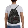 Skull Frs Drawstring Bags Mulheres Homens Portátil Gym Sports Sackpack Halen Rose Floral Treinamento Armazenamento Mochilas x6dV #