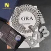 Hip Hop bijoux de mode A-z 26 lettres pendentif Moissanite personnalisé lettre initiale pendentif 925 collier en argent avec pendentif lettre