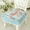 Cushion/Decorative Pillow Thickened Chair Cushion Student Office Stool Cushion With Lace Pastoral Dining Chair Seat Cushions Pad Four Seasons Buttocks Mat Y240401