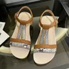 Chaussures décontractées sandales pour femmes 2024 imprimé mode Peep Toe extérieur léger plage dames chaussures plates d'été