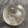 Figurines décoratives en pierre naturelle, 200g, boule de cristal de Quartz clair, sphère arc-en-ciel, roche polie, guérison Reiki B660