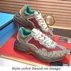 Women Mens Beige Ebony Designer Casual Rhyton Shoes Luxury Distressed Ivory Canvas Leather Vintage Pink Red Green Chunky Cloud Platform Sneakers Sports Trainers