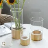 Vaser växt nordiskt glas vasblomma estetiska hydroponiska ikebana moderna höga design transparent vazen ​​lyxheminredning