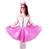 Robes décontractées Été brillant PVC rose fête patchwork a-ligne mini robe sexy fermeture éclair col carré princesse évasée dame club swing robe d'été