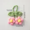 Decoratieve bloemen gehaakte bloem sleutelhanger handgebreide kunstmatige handgemaakte Ins gebreide hangende auto sleutelhanger tas