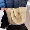 Été tissé sac à bandoulière femmes sac de plage femme paille tricotée à la main grande capacité sac à main sac à main voyage gland shopper fourre-tout A30k #