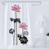 Cortinas de chuveiro Cortina Floral Aquarela Romântica Rosa Flores Estilo Moderno Moda Menina Mulher Arte Impressão Tecido Decoração de Banheiro 180x180cm