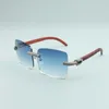 Горячая Распродажа Солнцезащитные очки с большими квадратными линзами и микро-паве с бриллиантами и натуральным узором тигра, деревянными дужками L-3524012-e, размер 56-18-135 мм