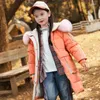 Down Coat Fashion Girl's Jackets Warm Long Model Children Parkas rockar färgglada päls barn tjocka ytterkläder för kall vinter 8815