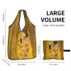 The Kiss by Gustav Klimt Grocerias Bolsas de Loja Cute Tote ombro Big Capacater