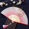 Dekorativa figurer Kinesiska klassiska fällbara fläktar utsökt vintage hand Hanfu cheongsam matchande ventilador danspografi