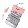 custom Embroidery Foldable Toiletry Bag Portable Separated Large Volume Persalized Women's Cosmetic Makeup Kits L96W#