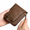 Carteira masculina pequena vintage de couro pu bolsa curta masculina ferrolho zíper embreagem sólida Porte Feuille Hommes Porte Mnaie Homme b8Ks #