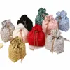 Creatieve Fr Canvas Bruiloft Handtas Trekkoord Parel Suiker Zak Grote Capaciteit Jewerly Gift Verpakking Zak V9FH #