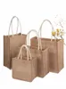 jute tote herbruikbare ecozakken blanco jute strandwinkel handtas cadeauzakken met handvat boodschappen vintage pakket opbergtassen 2023 g2ke#