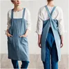 Table Cloth Cotton And Linen Fabric High End Fashionable Home Decor Kitchen Apron Handmade Painted Aprons For Women 5x