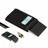 12 kort smala aluminiumplånbok med elasticitet Back Pouch ID Kreditkortshållare Mini RFID Wallet Automatic Pop Up Bank Case Fall Q3WS#