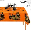 Toalha de mesa Halloween abóbora castelo retângulo toalha de mesa de cozinha decoração reutilizável à prova d'água capas de mesa decoração de festa de feriado y240401