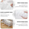 Laundry Bags 3 Pcs Shoe Care For Shoes Zipper Sneaker Wash Pouches Mesh White Socks Travel