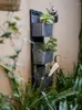 Vaser järn hängande korg vikbar vägg blomma lådan balkong trädgård verktyg lagring rack vintage prydnad
