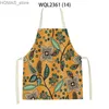 エプロンUpetStory Plumeria Flower Print Kitchen Chef Apron 3D Floral Women Adgationable Waist Epron for Bbq Baking Cooking Delantales Y240401Oz1W