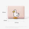 Creative Carto Luck Duck Design Women's Wallet Pu Leather Bank Card Holder Kawaii Short Fold Walls C Clip Women's Purses 35Z7#
