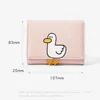 Creative Carto Luck Duck Design Worthet's Worthet Women PU Porta di carta di banca in pelle Kawaii Portafogli a pietra corta C Clip Donne Full's M3MJ#