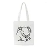 Tas Vrouwen Korea Ulzzang Cartoon Kawaii Canvas Grote Capaciteit Harajuku Dames Schouder Fun Leuke Y2k Shopper