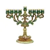 Kandelaars Chanoeka Menorah 9 Takken Houder Metalen Ronde Basis Taper Voor Haard Festival Schoorsteenmantel Eetkamer Decor