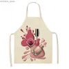 Tabliers vernis à ongles Viette de cuisine tablier pour femmes en coton Bib Bib Nettoyage ménage tablier maison tablier 47x38cm Y2404018ROF