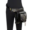 2021 Nya crossbody -väskor för kvinnor Skull Pu Leather Rivet Outdoor Mechanical midjeväska One Shoulder Pack Retro Ryggsäckar Män K4UH#