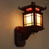 Lâmpada de parede chinesa retro madeira led personalizado restaurante el quarto corredor antigo arte decoração