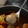 Colheres 1x de aço inoxidável colher longa maçaneta colher de sopa de panela prata macarrão ramen macarrão colher utensílios de cozinha de mesa de mesa