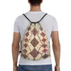 moroccan Berber Rug Boho Style Drawstring Bag Women Men Lightweight Antique Bohemian Geometric Sports Gym Storage Backpack q206#