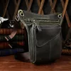 KVALITET REAL LÄDER MEN MULTI-FUNCTI DESIGN CASUELL SLING SKULD BAG FI Travel Fanny Midjebältet Pack Drop Leg Bag 211-3 18J9#