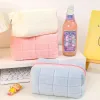 cute Square Grid Soft Fur Makeup Bag Women Portable Travel Cosmetic Bags Cute Mini Zipper Toiletry Bag Wing Pouch Pen Pouch B8lN#