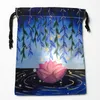 Niestandardowy Lotus Fow Fowstring Bag 18*22CM Małe podróże Kobiety Mała Torba Torba Prezent Świąteczna W-0616 X96L#