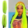 Parrucche Parrucche sintetiche verde fluorescente Parrucche lunghe dritte Parte centrale Pre pizzicate Parrucca per capelli gialli naturali Parrucca per donne Ragazza