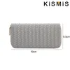 Kismis New MediumおよびLG Zipper Women's Wallet-ヨーロッパとアメリカのスタイルFIとPUレザー織りデザインH0PD＃