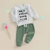 Kledingsets Peuter Baby Boy Girl St Patrick S Day Outfit Mama Lucky Charm Sweatshirt Top Lange broek 2-delige Ierse kledingset