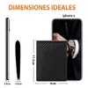 Portafoglio tri-fold sottile e minimalista Portafoglio da uomo con blocco RFID in fibra di carbonio con finestra ID e 9 slot per carte 28qJ #