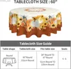 Table Cloth Autumn Pumpkin Sunflowers Round Tablecloth Fall Leaf Harvest Decor Table Cloth 60 Inch Polyester Fabric Thanksgiving Table Cover Y240401