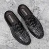 Casual Schuhe Sommer Klassische Halb Männer Echtes Leder Krokodil Muster Mann Hausschuhe Outdoor Maultiere Nicht-slip Mokassins Hombre